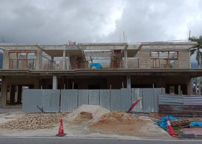 Double-Storey Semi-Detached Houses (Front View) - Brick laying works in progress