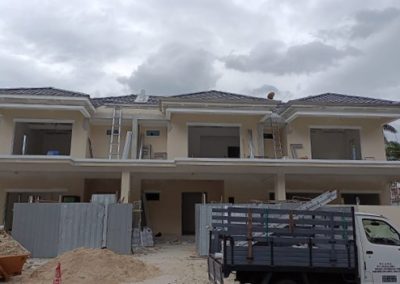 Double-Storey Semi-Detached Houses (Front View) – Plaster Ceiling Works are in progress