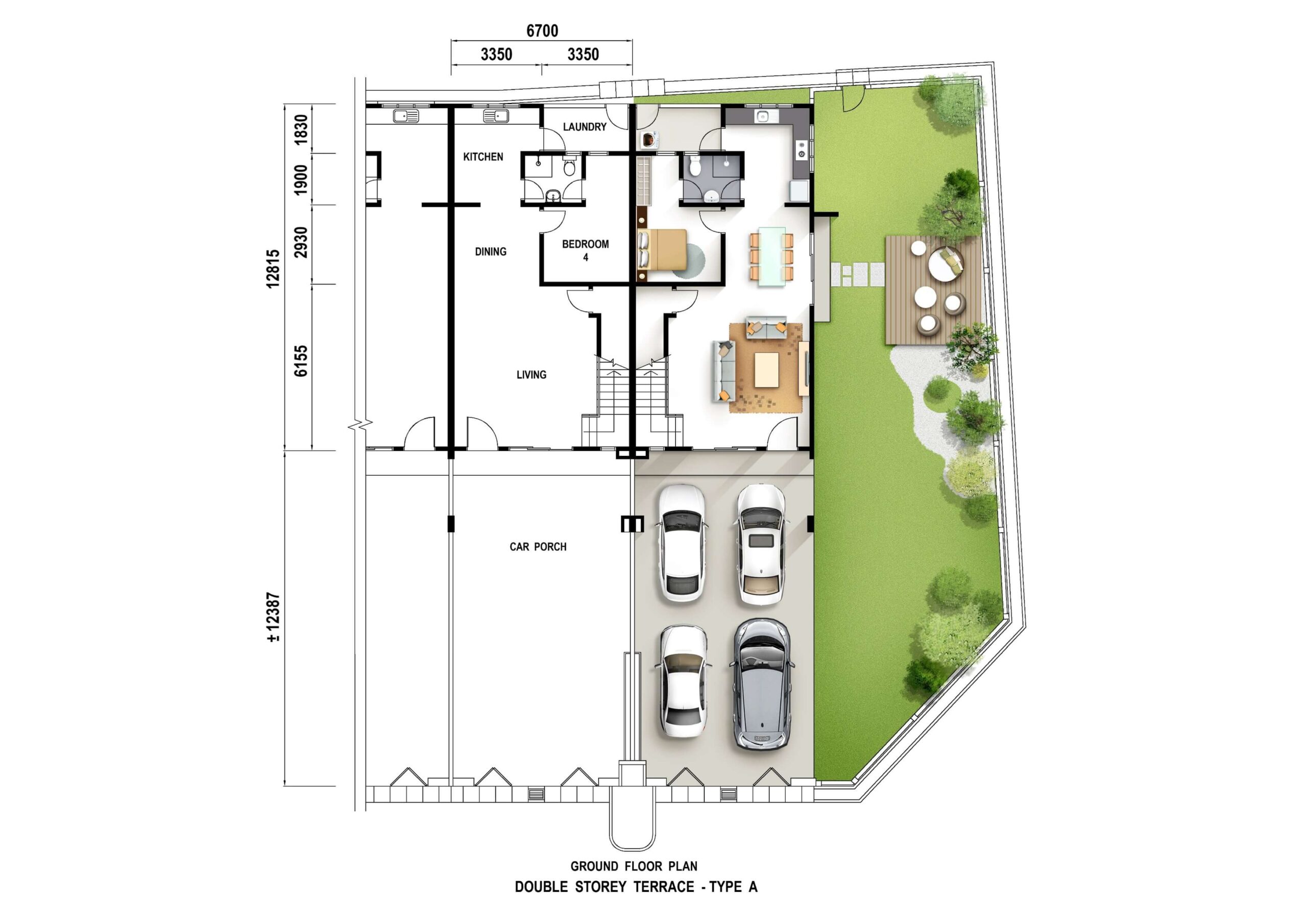 Impiana Upeh Floor Plan (Type A - Ground Floor)